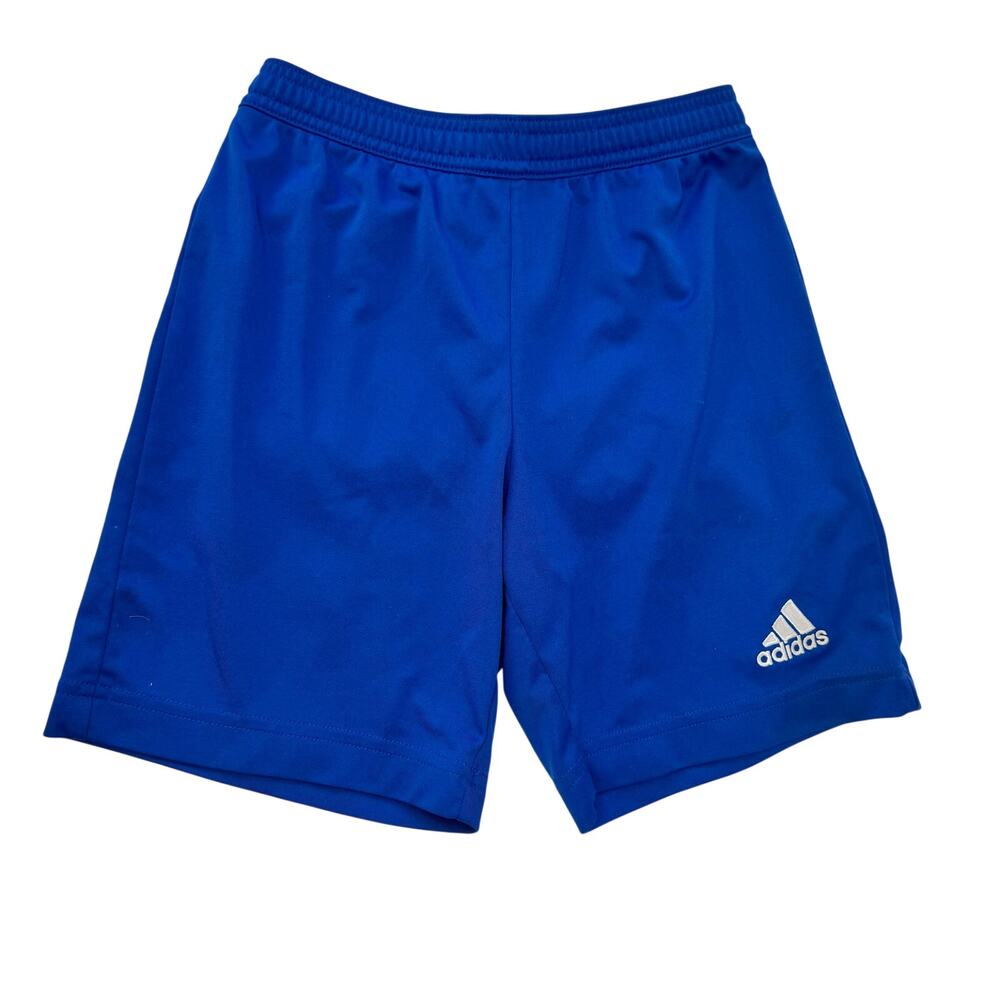 Adidas Boys Aeroready Shorts Athletic Blue Logo Elastic Waist Size Small